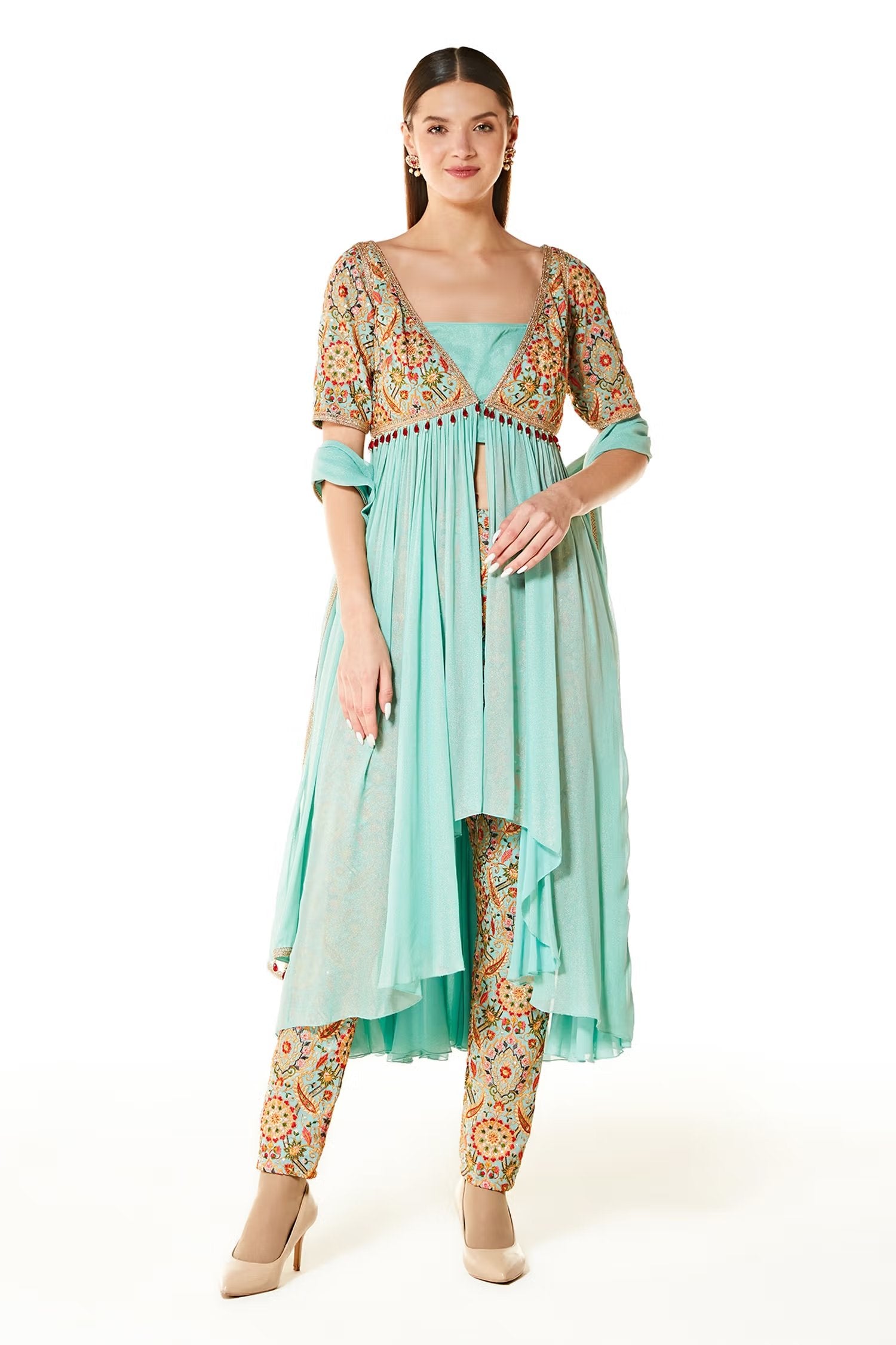 Blue Ayat Jacket Kurta Pant Set