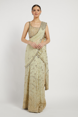 Sage Green Zaynab Saree With Blouse