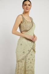 Sage Green Zaynab Saree With Blouse