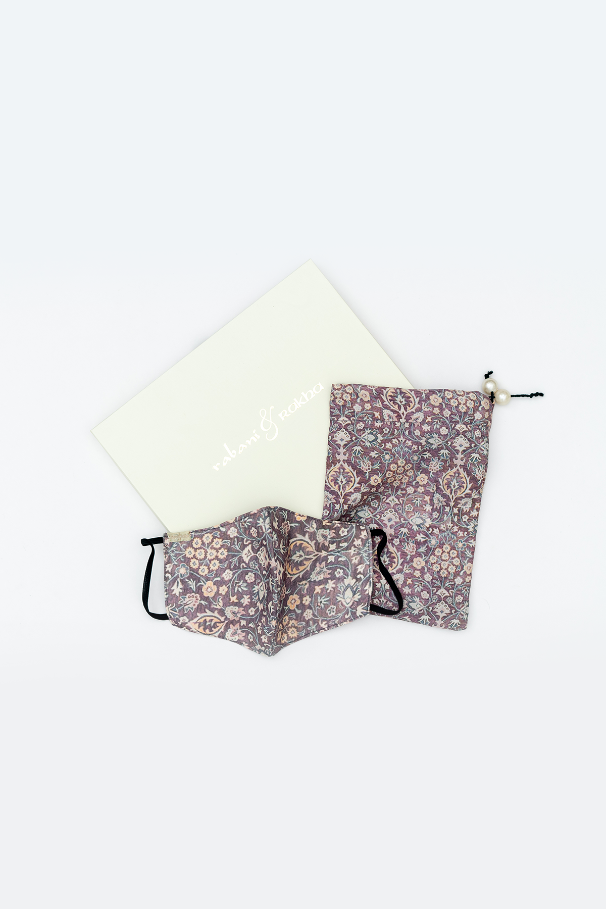 Amethyst Print Pocket Square and Mask Gift Box