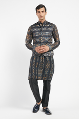 MENS KURTA WITH BUNDI CHURIDAR SET
