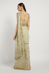 Sage Green Zaynab Saree With Blouse