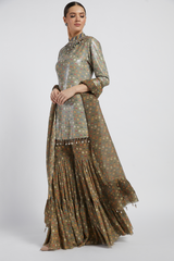 Gold Dalia Kurta Set With Butti Work