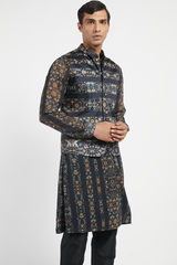 MENS KURTA WITH BUNDI CHURIDAR SET