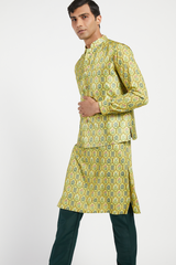 MENS KURTA BUNDI WITH CHURIDAR SET