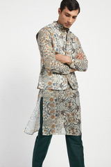 MENS KURTA BUNDI WITH CHURIDAR SET
