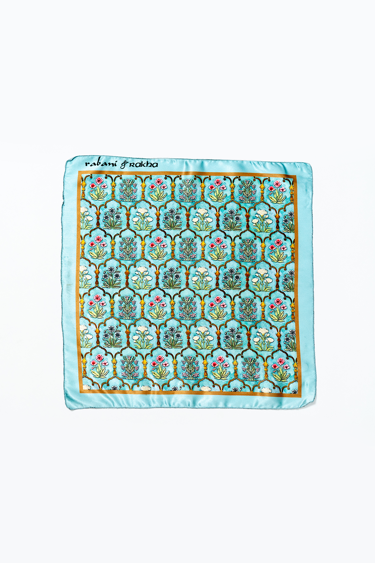 Grey Blue, Orange, & Light Blue Printed Pocket Square Gift Box