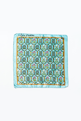 Grey Blue, Orange, & Light Blue Printed Pocket Square Gift Box