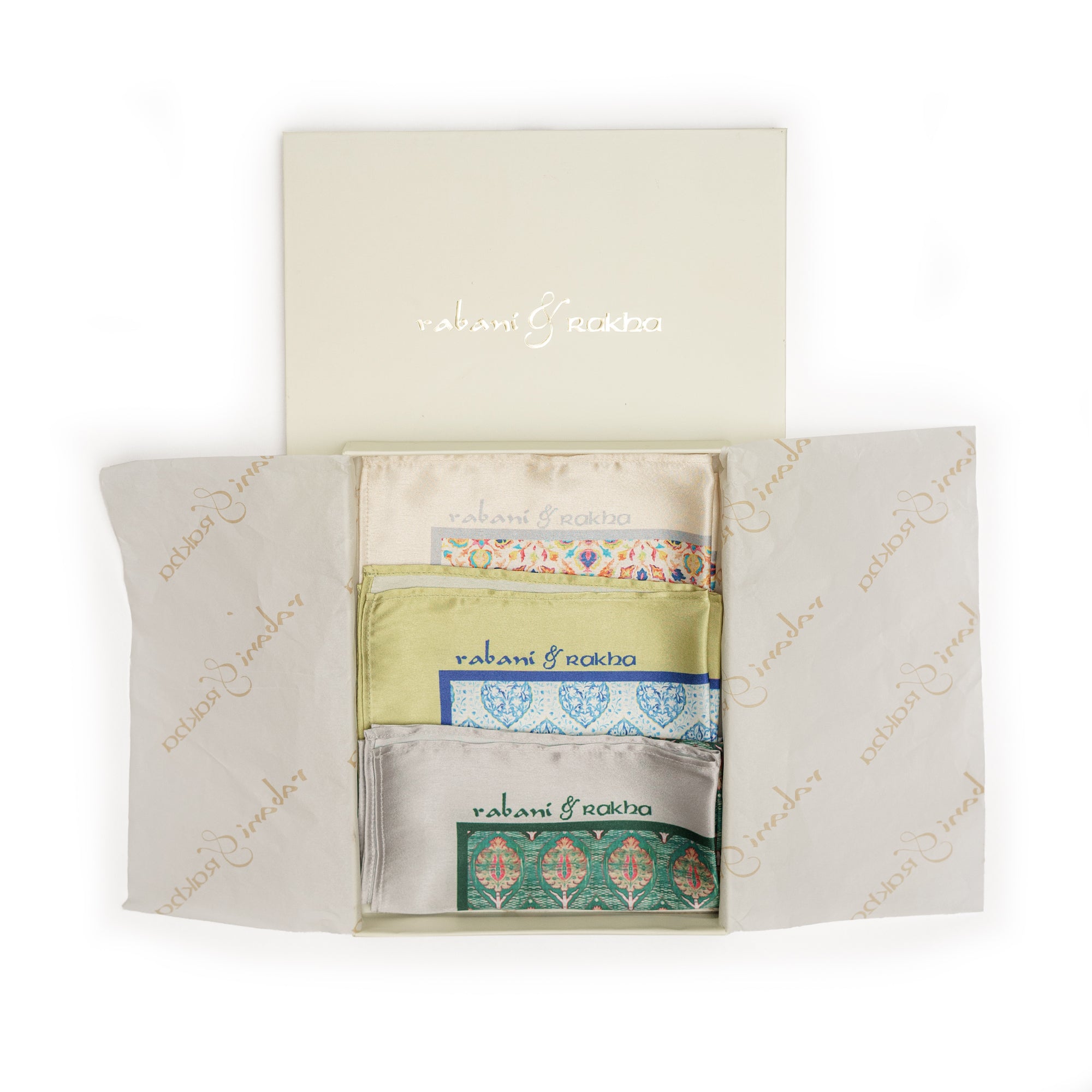 Satin Printed Pocket Square Gift Box (Set of 3)