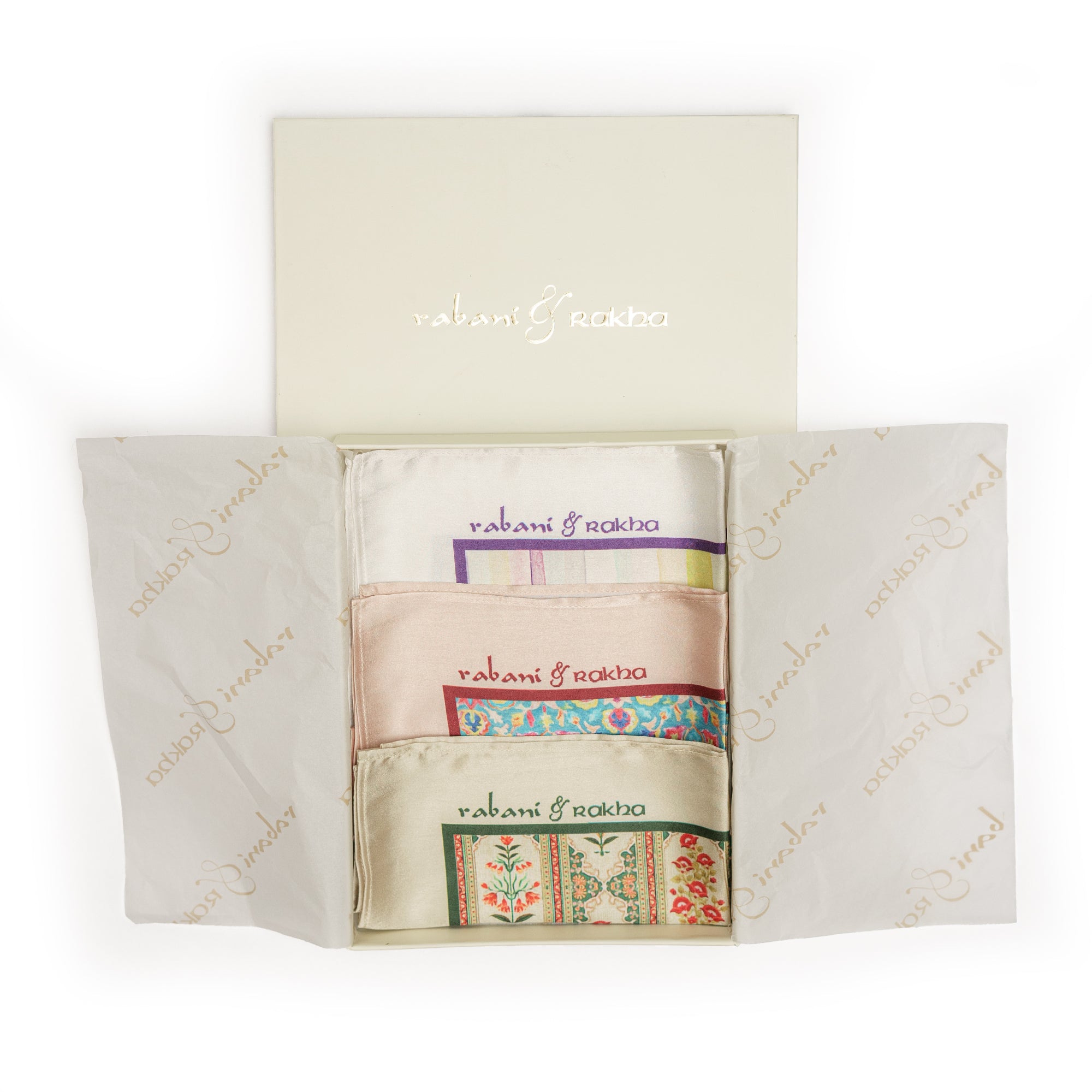 Satin Printed Pocket Square Gift Box (Set of 3)