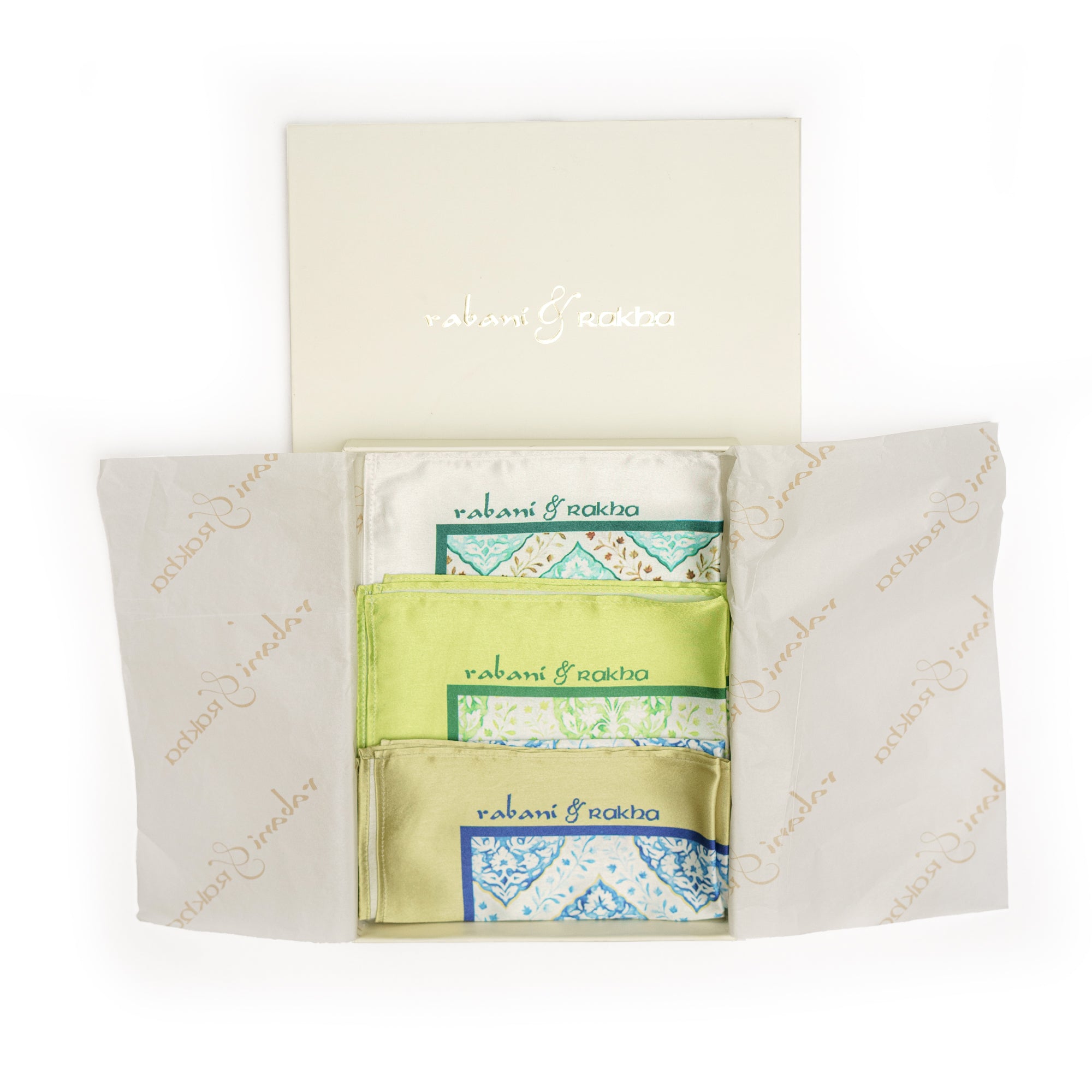 Satin Printed Pocket Square Gift Box (Set of 3)
