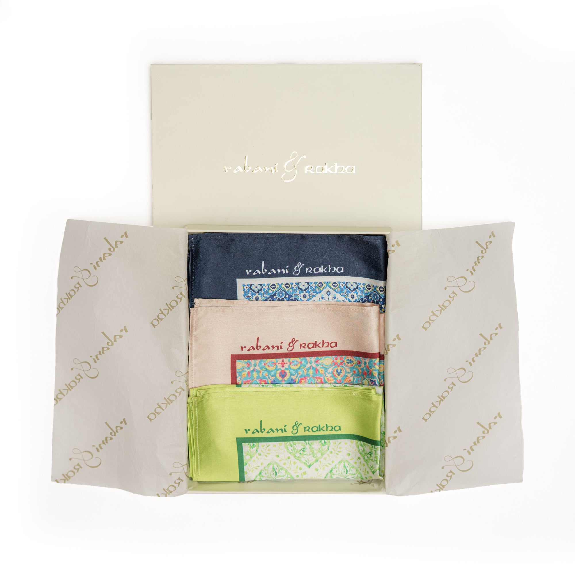 Satin Printed Pocket Square Gift Box (Set of 3)
