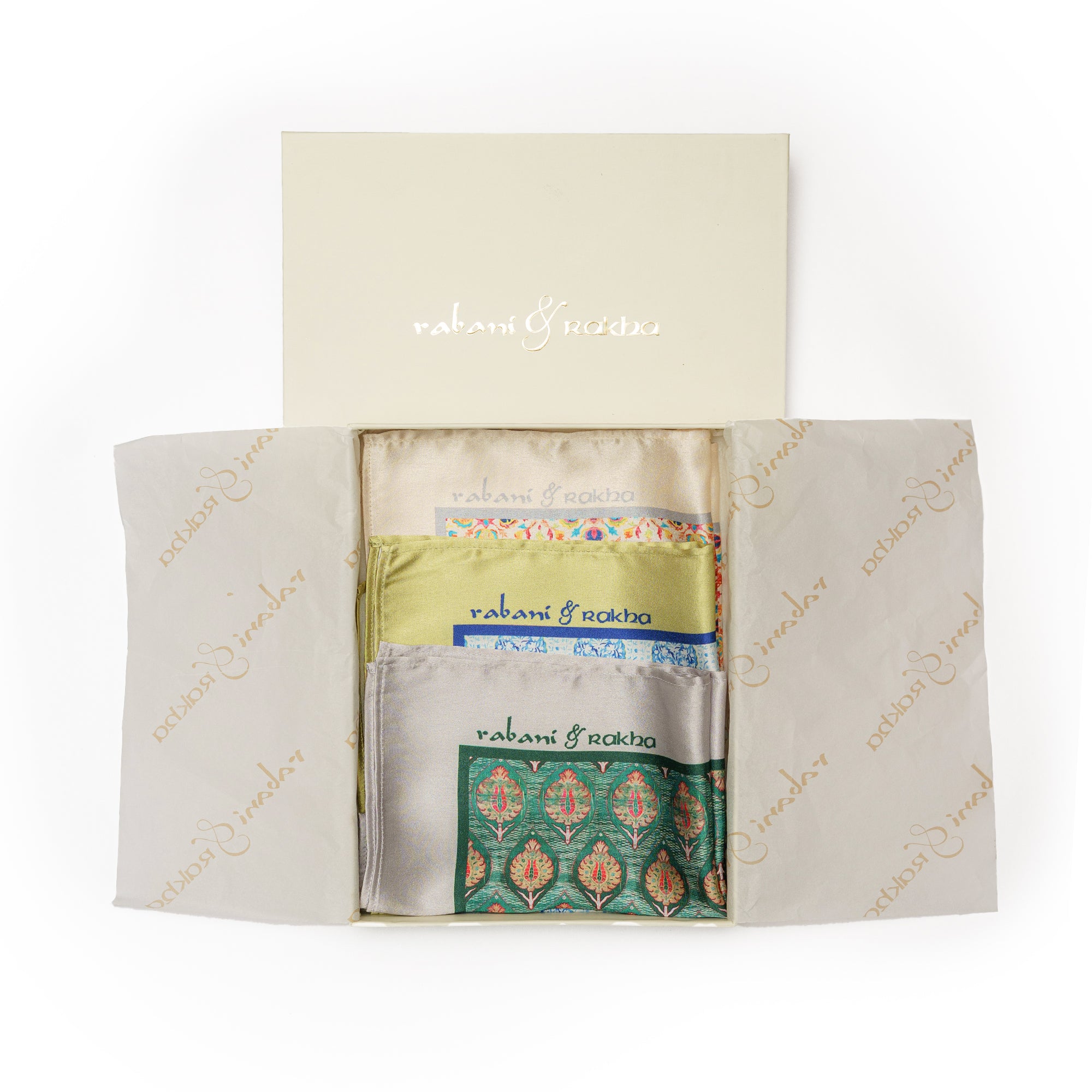 Satin Printed Pocket Square Gift Box (Set of 3)