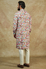 Ivory Georgette Printed Sheeting Kurta Set