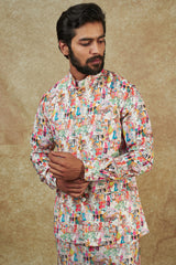 Georgette Kurta with jacket for men