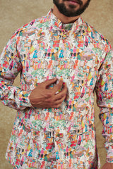 Georgette Kurta with jacket for men