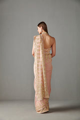 Pink Embellished Saree Set