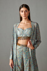 Aqua Blue Jacket Set