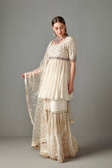 Ivory Embellished Gharara Set