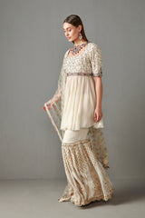 Ivory Embellished Gharara Set