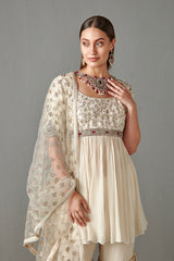 Ivory Embellished Gharara Set