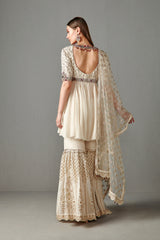 Ivory Embellished Gharara Set