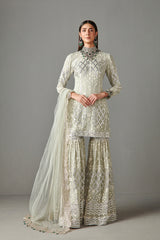 Sage Green Embellished Gharara Set