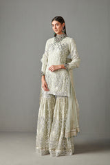 Sage Green Embellished Gharara Set