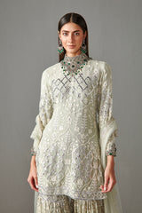 Sage Green Embellished Gharara Set