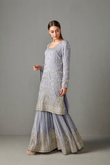 Lilac Embellished Gharara Set