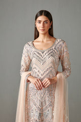 Blush Peach Embellished Gharara Set