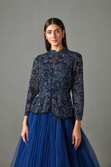 Blue Lehenga-Jacket Set