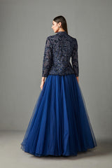 Blue Lehenga-Jacket Set