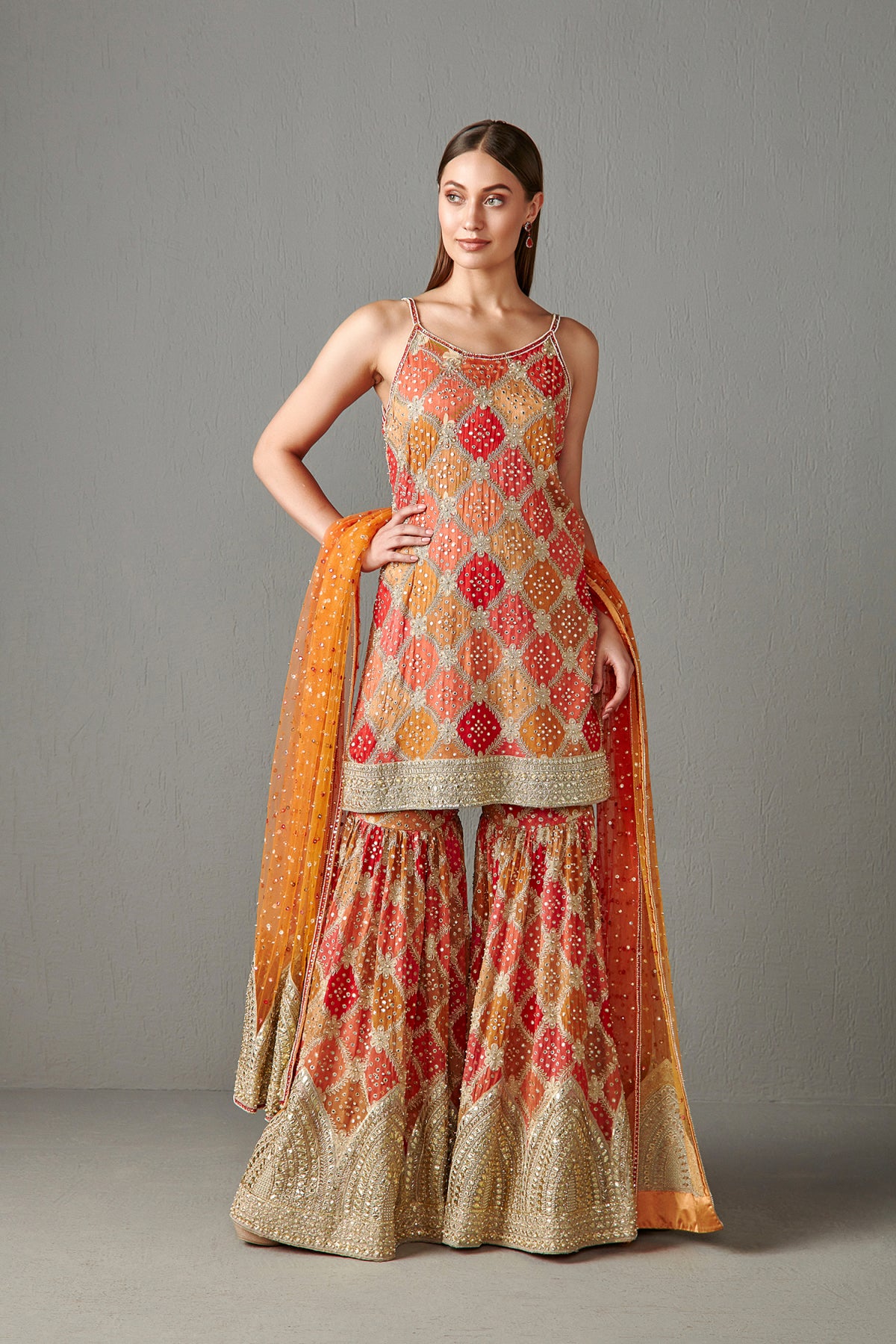 Multi-Color Bandani Kurta Set