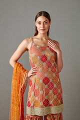 Multi-Color Bandani Kurta Set
