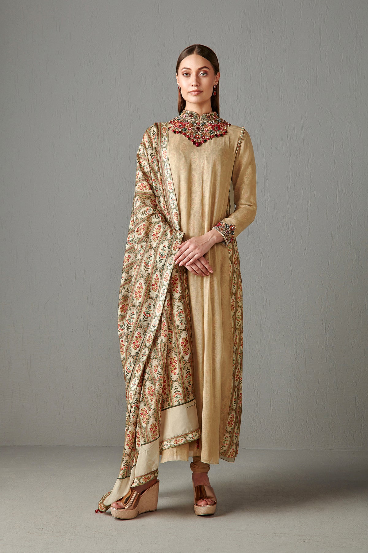 Gold Embellished Suit Set