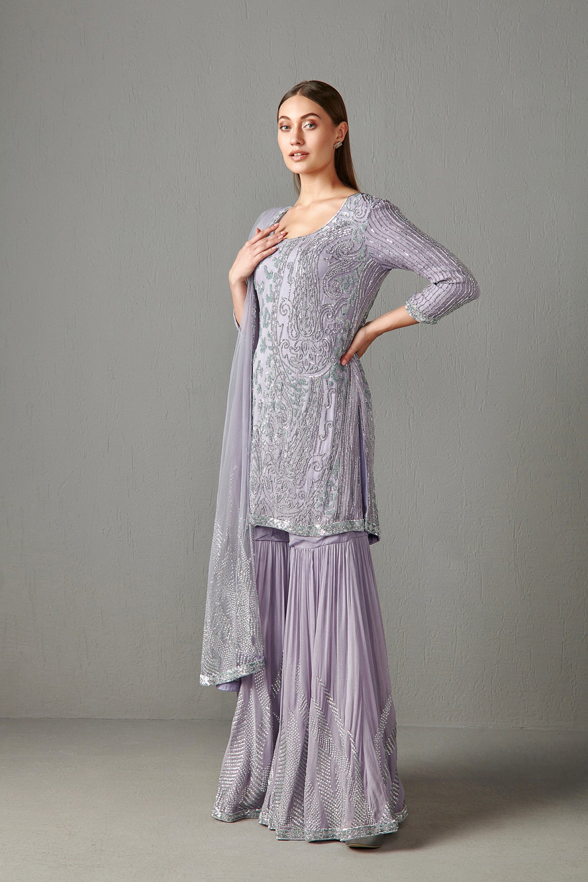 Lilac Gharara Set