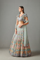 Sage Green Embellished Lehenga Set