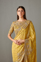 Haldi Yellow Embellished Saree Set