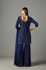 Blue Embellished Gharara Set