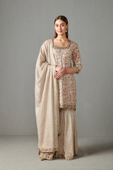 Ivory Embellished Gharara Set