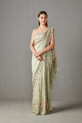 Sage Pre-Draped Saree Set