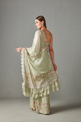 Sage Pre-Draped Saree Set