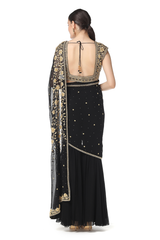 Safiya Garara Drape Palla Blouse Set