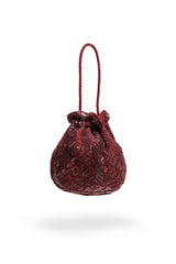 Oxblood Tonal Hand Embroidered Potli