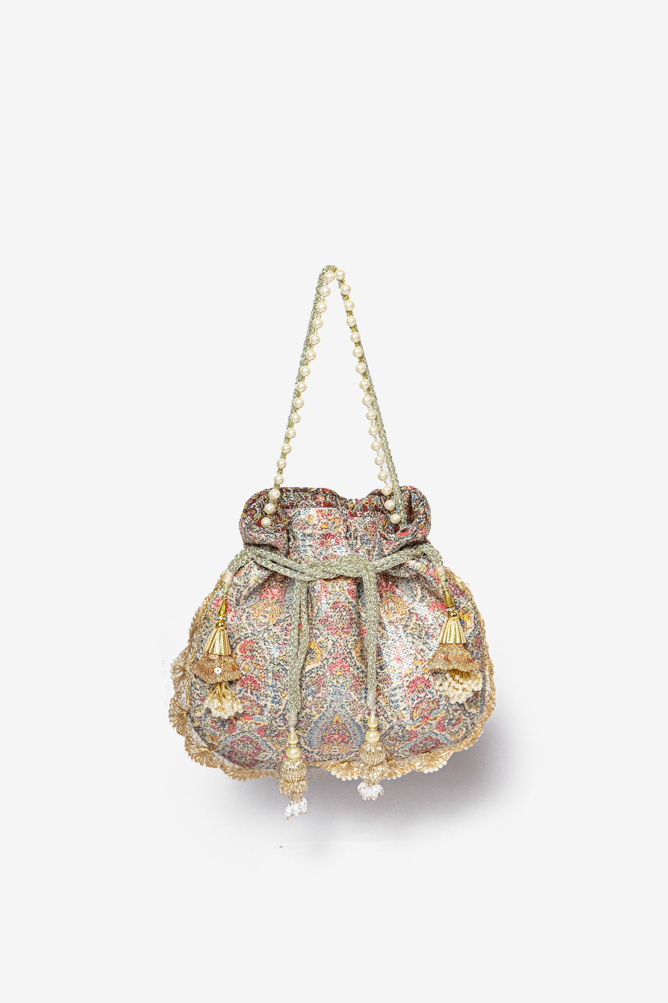 Javver Mughal Print Potli Bag