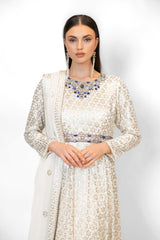 White anarkali kurti with dupatta online shopping