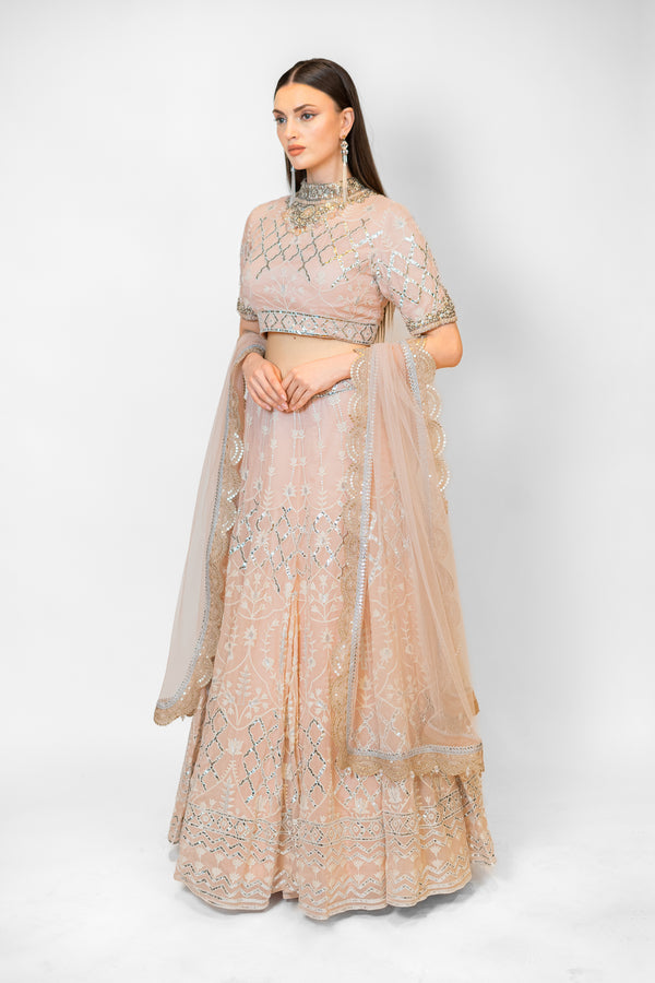 Blush Gota Patti Georgette NADIA LEHENGA SET