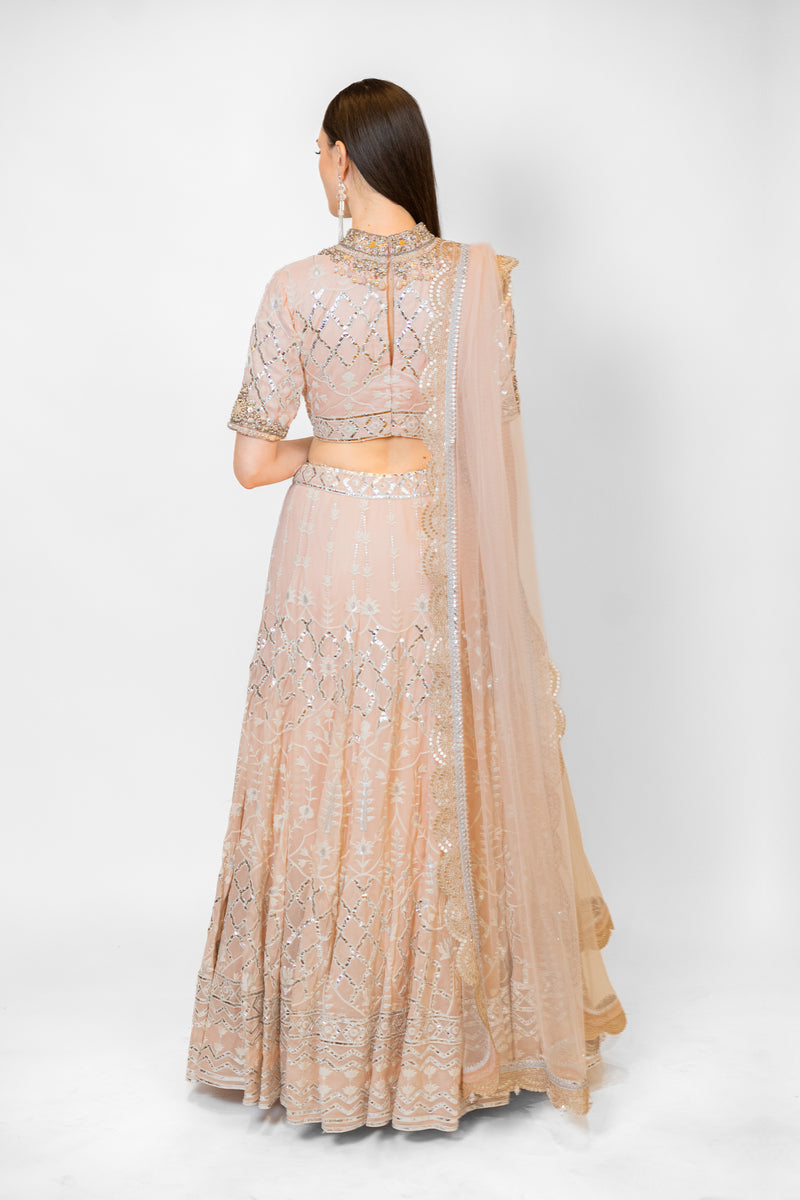 Blush Gota Patti Georgette NADIA LEHENGA SET