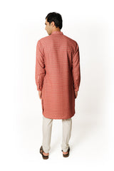 RED PRINTED KURTA SET
